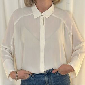 Zara cream blouse button up